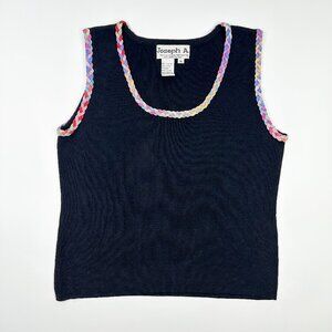 SOLD Vintage Knit Sleeveless Tank Crop Top Rainbow Rope 90's Witchy Artsy